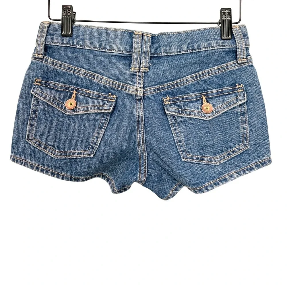 Old Navy Girls Low-Rise Denim Shorts Size 8 Medium Wash Blue NWT 2